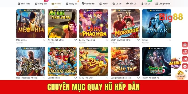 Chuyên mục quay hũ hấp dẫn